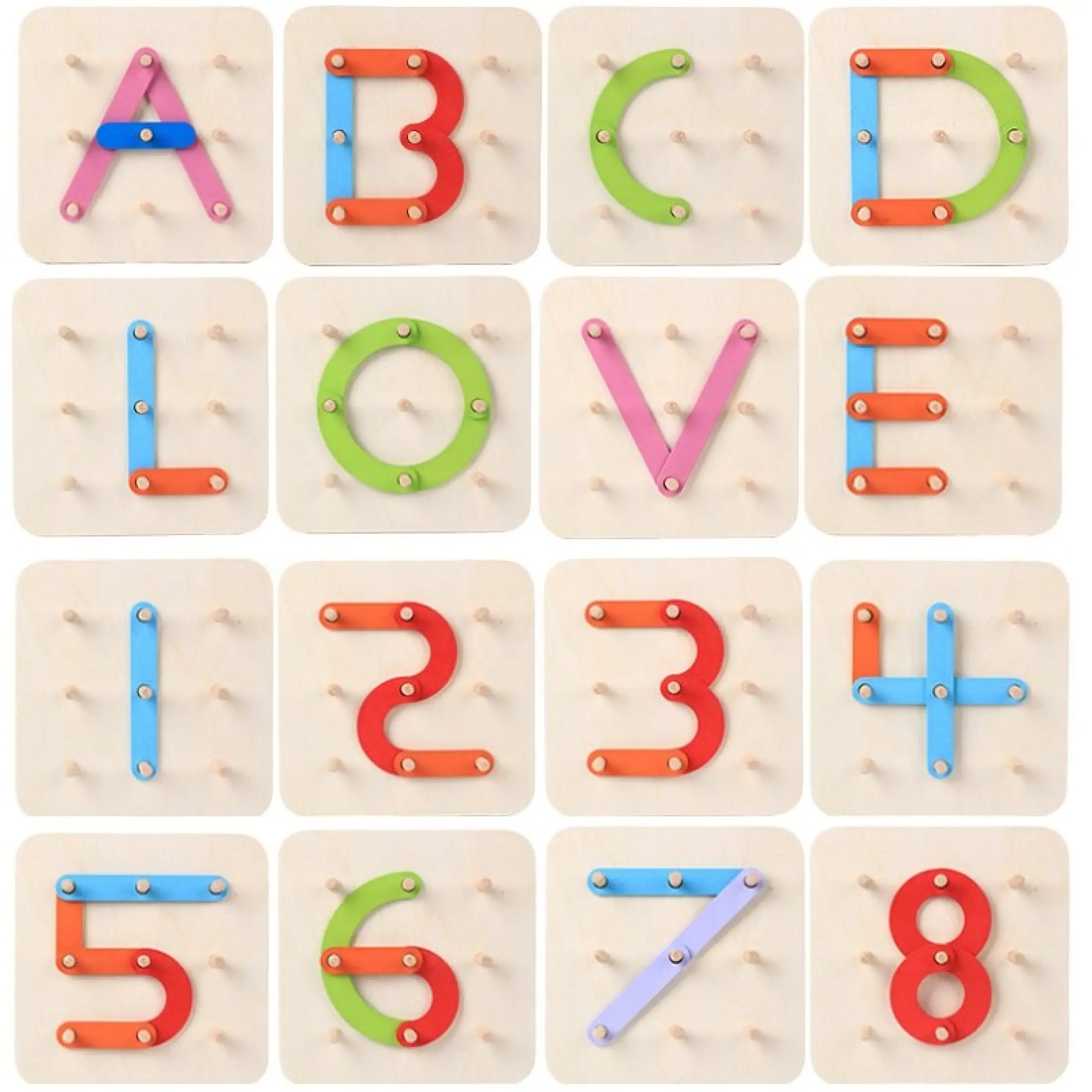 1 Set Montessori Baby Toys Wooden Diy Letter Number Construction Puzzle Stacking Toy Shape Color Sorter Game For Kids Learning Lazada Singapore