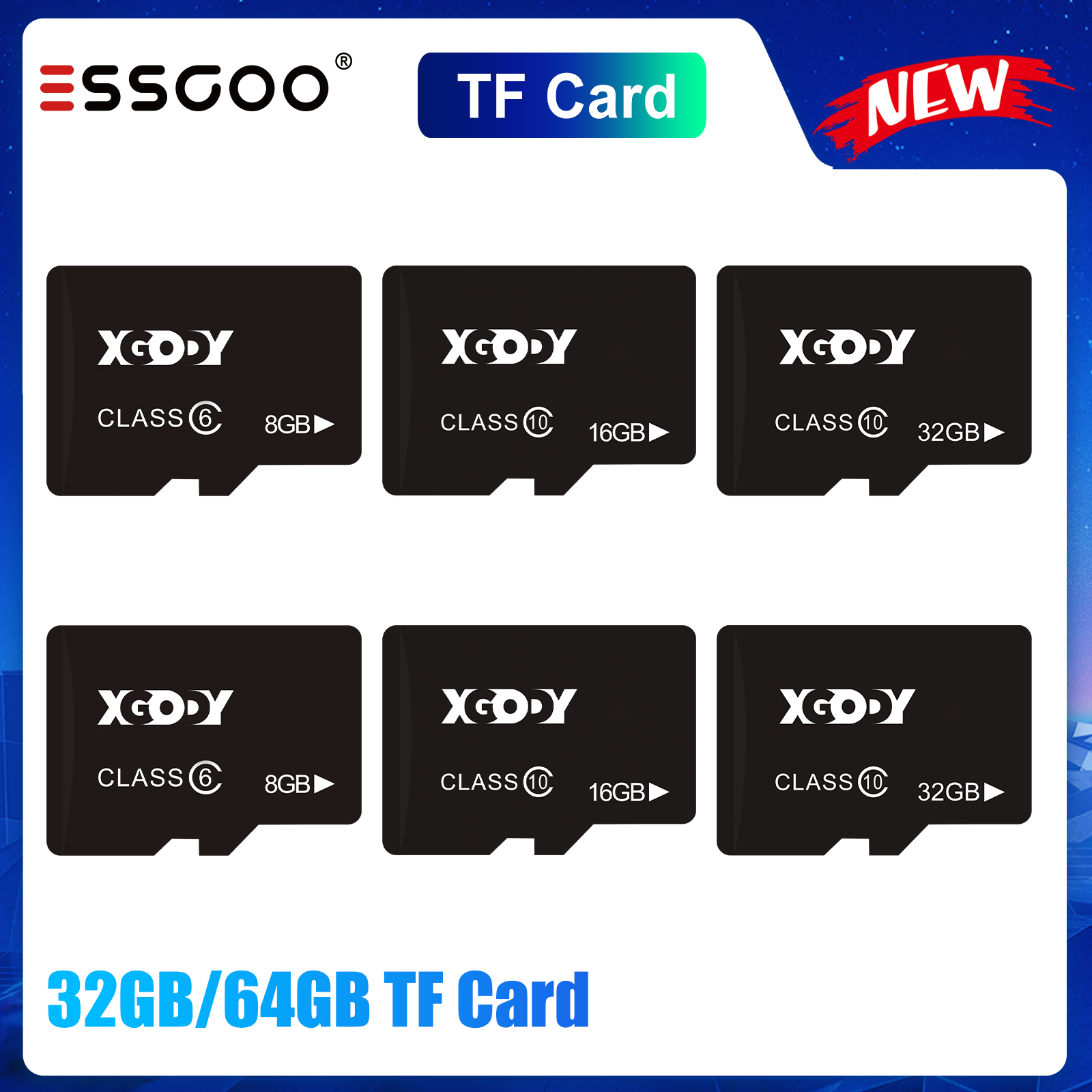 ESSGOO MicroSD Mini TF Card 64GB 32GB Memory Card Class 10 MicroSD - ยี่ห้อ ESSGOO ราคา 258 บาท*ส่งฟรี