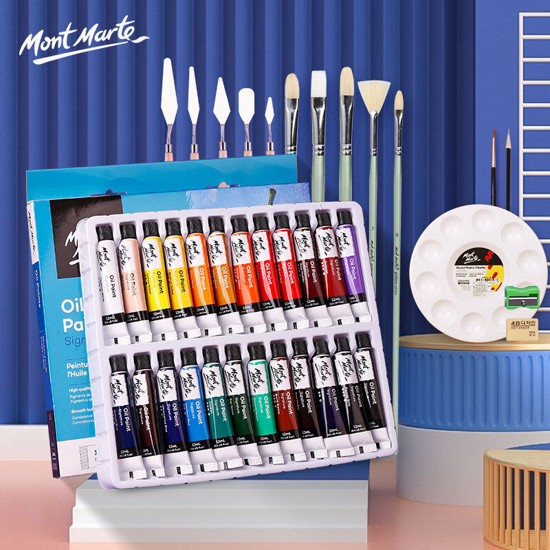  MONT marte chuyên nghiệp 12 24 Màu sắc Bộ màu vẽ dầu màu vẽ tranh họa cụ 