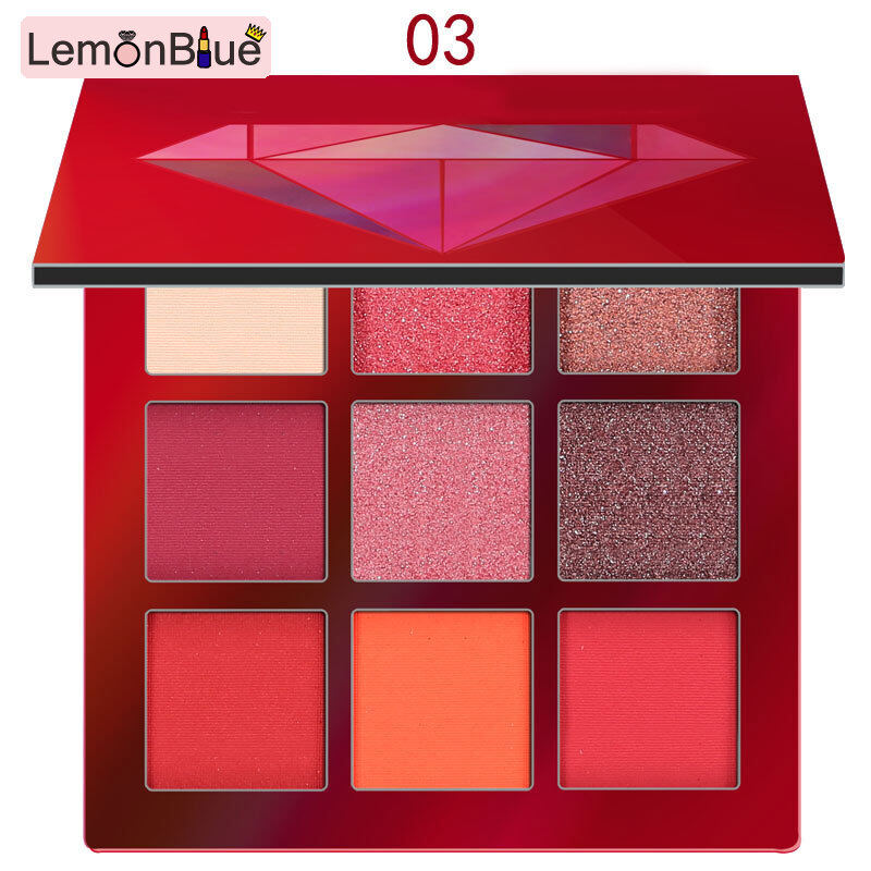 Gambar LemonBlue 9 Colors Glitter Eyeshadow Palette Metallic Matte Eye Makeup 9 Colors Glitter Eyeshadow Lasting Diamond Bright Makeup Set ?Shimmering Makeup Perfect for professional salon or home use