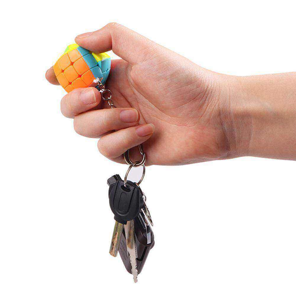 Details about   2 Colorful Mini Magic Cube Man's Keyring Kids Educational Toys Key Ring Keychain 