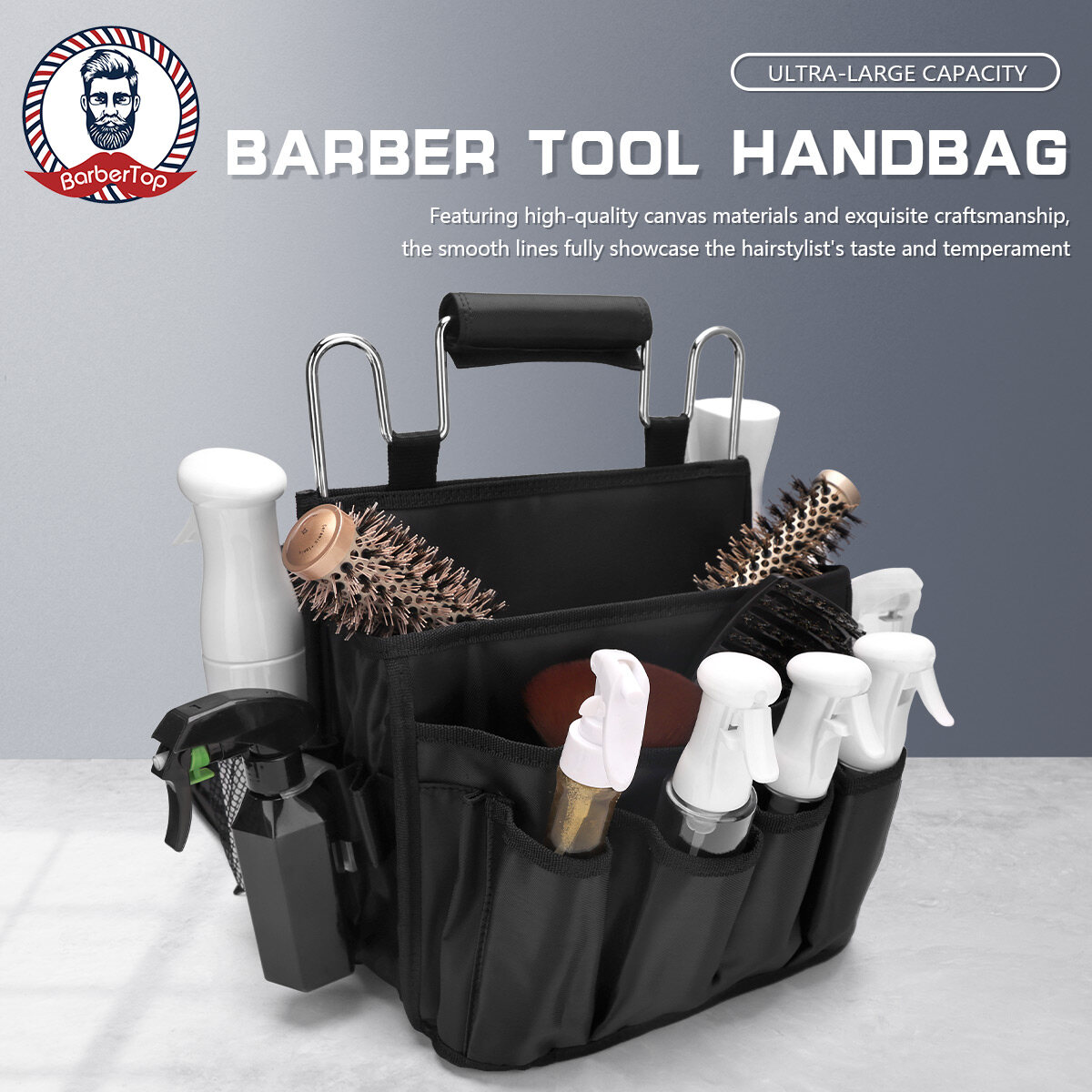 Barbertop Túi đựng dụng cụ làm tóc tóc Cắt Kéo Túi xách sức chứa lớn dụng cụ Salon trang điểm du lịch Túi đựng phong cách thực hiện trường hợp công cụ cắt tóc đen