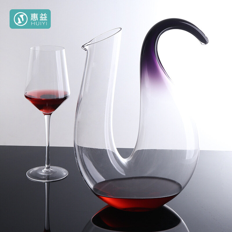 Gambar 1000 1500ml Abstract Art Decanter Handmade Lead Free Crystal Wi ne Pot Family Bar Holiday Gift Hip Flask Art Wineware