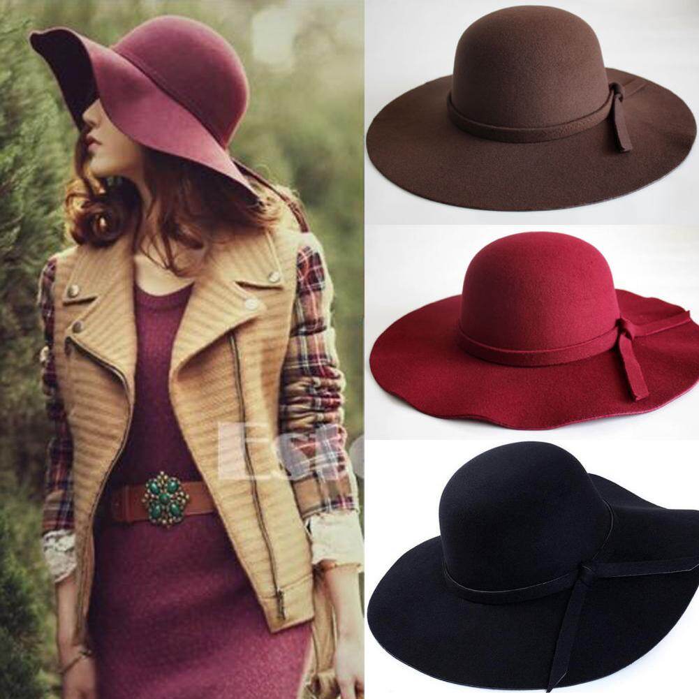 wine colored floppy hat