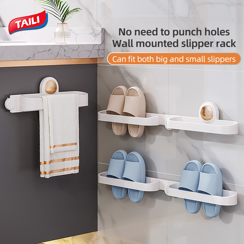 TAILI Bath Towel Rails, Slipper Rack Suction Cup Towel Holder for Bathroom Towel, Wall Mounted Towel Holder, Bathroom Accessories Towel Rod Heavy Duty, Removable Reusable No Drilling ราคา 214 บาท*ส่งฟรี