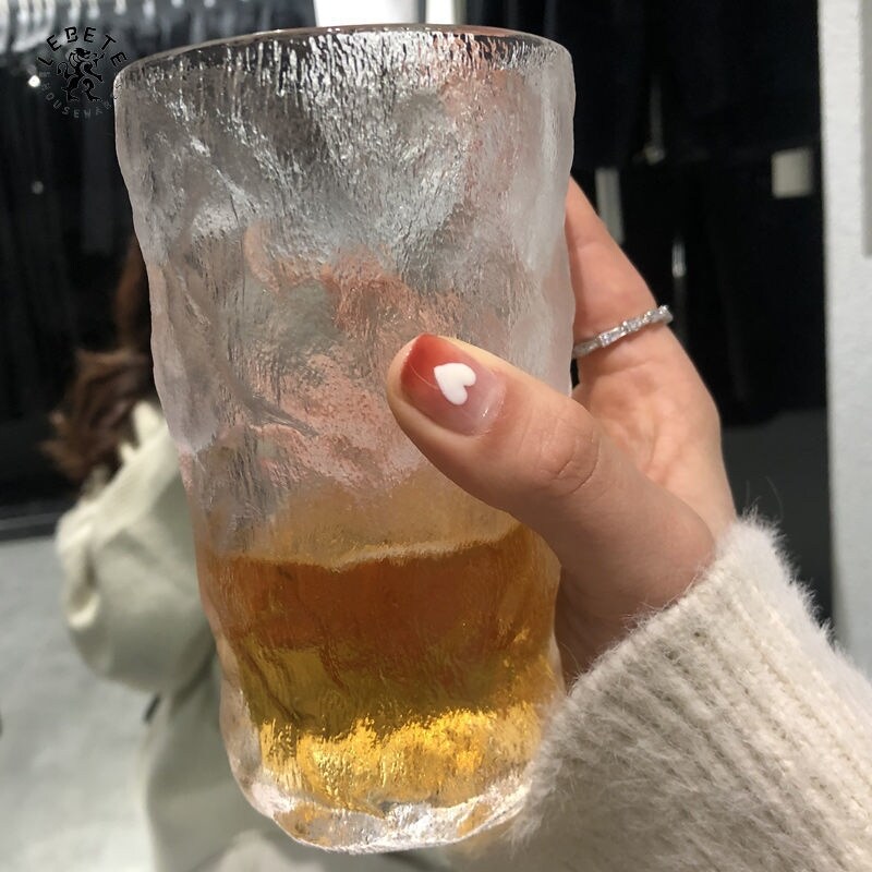 Gambar high quality 2021 new glass coffee cup contracted ins high level glass glass fruit juice milk cup heat resistant glass appearance