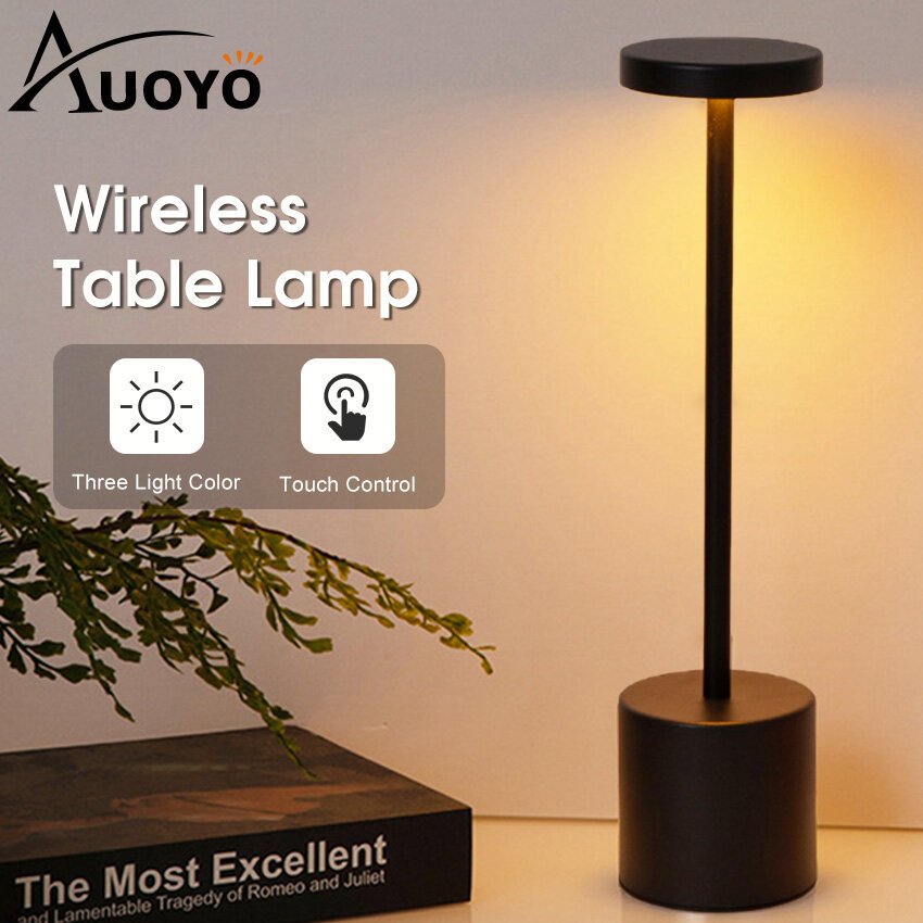 Auoyo LED đèn bàn đèn bàn chiếu sáng trong nhà điều khiển bằng cảm ứng Cảm Biến Không Dây đèn ngủ Đèn học bảo vệ mắt Ba Ánh Sáng Màu Sắc điều chỉnh độ sáng đèn quán bar Cho Phòng Ngủ Bar Cafe Khách Sạn Nghiên Cứu