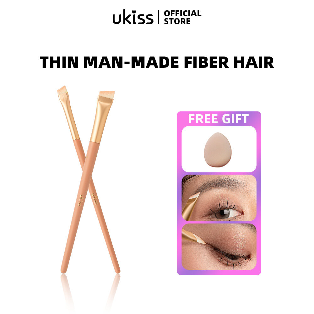 UKISS Cọ Trang Điểm Cọ Lông Mày Cọ Kẻ Mắt Cọ Lưỡi Dao Góc Cạnh Lông Sợi Nhân Tạo Cho Nam Sê-ri Hawthorn Một Gói
