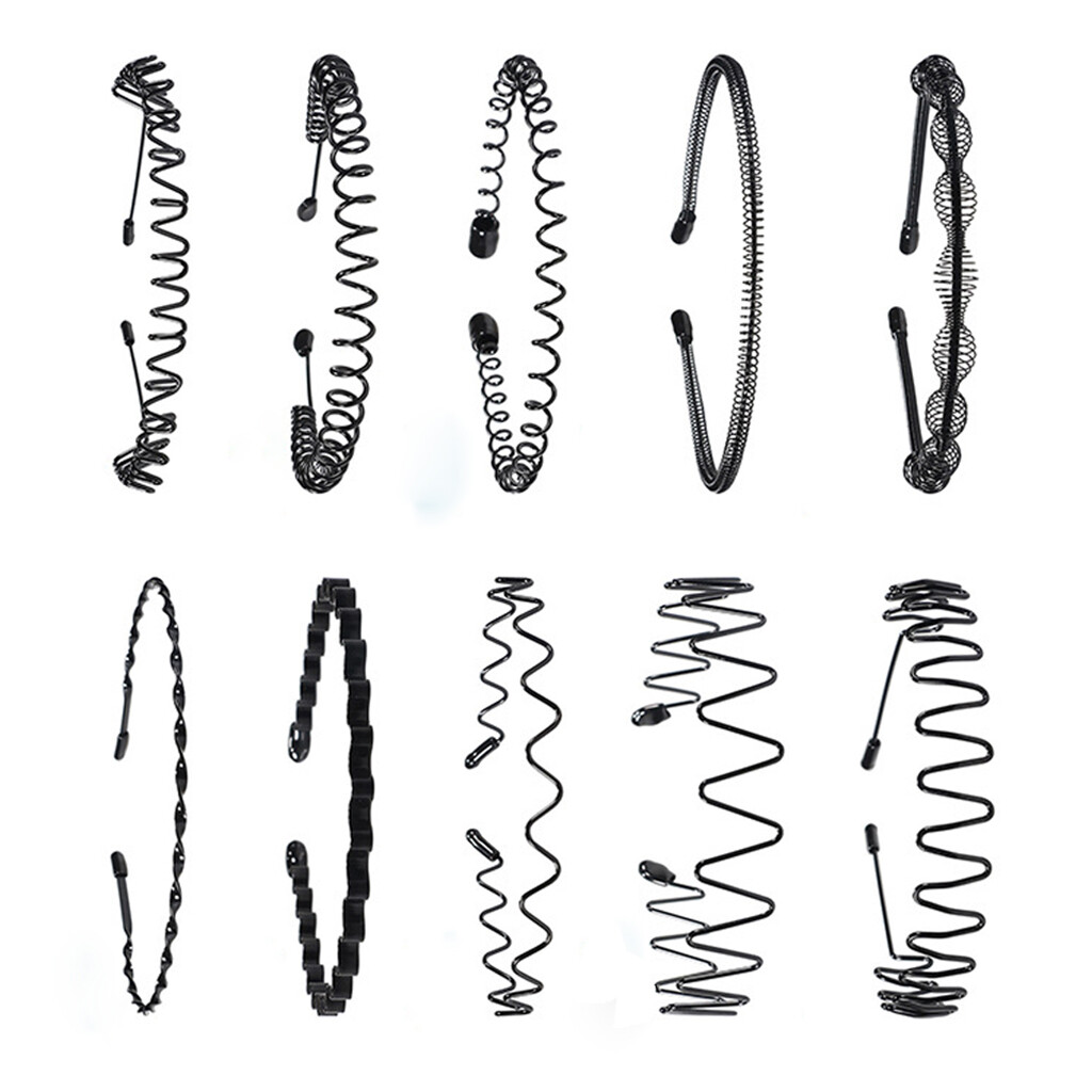 Blesiya 2 Chiếc Băng Đô Lượn Sóng Lò Xo Kim Loại Phi Giới Tính, Băng Đô Thể Thao Rửa Mặt