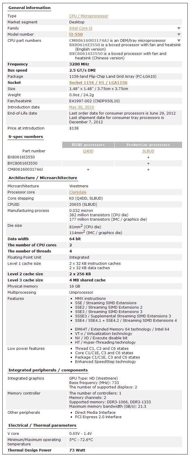 Original Intel Core I3 550 Processor 3 2ghz 4mb Cache Lga1156 Desktop Cpu Lazada Ph