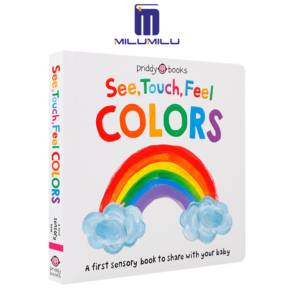 Milu เห็นสัมผัสรู้สึกสีหนังสือเกม Seetouchfeel หนังสือภาษาอังกฤษเดิม