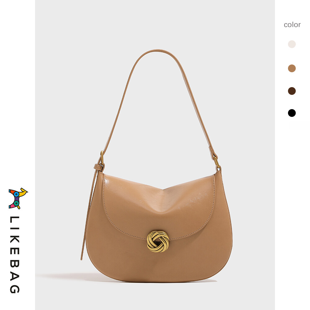 LIKEBAG Exquisite senior saddle bag 2023 new bag women's soft leather feeling one shoulder underarm bag everything fashion crossbody bag ราคา 1,399 บาท*ส่งฟรี