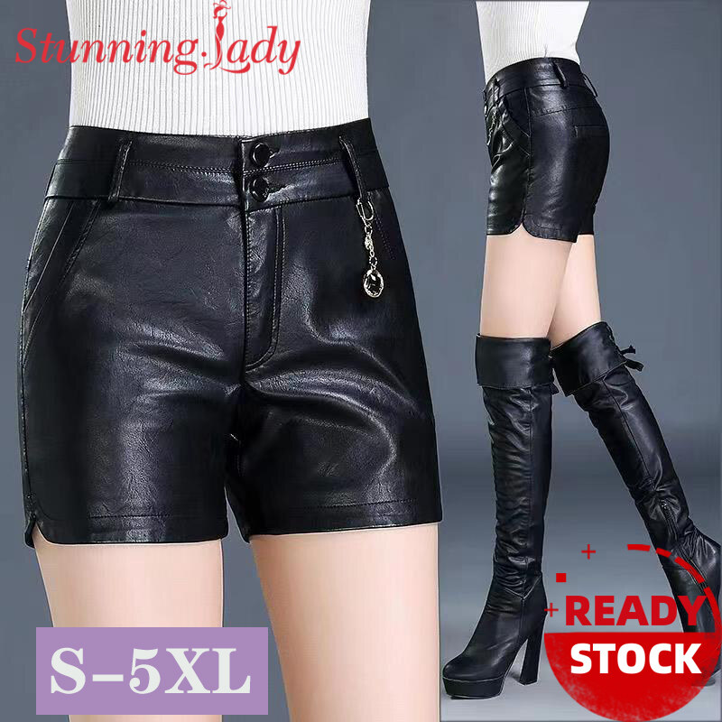 Quần Soóc Da Dày Cho Nữ, Dáng Chữ A, Cạp Cao, Dáng Rộng, Chất Liệu Nhung, Mặc Ngoài, Phong Cách Mới Mùa Thu Đông 2020