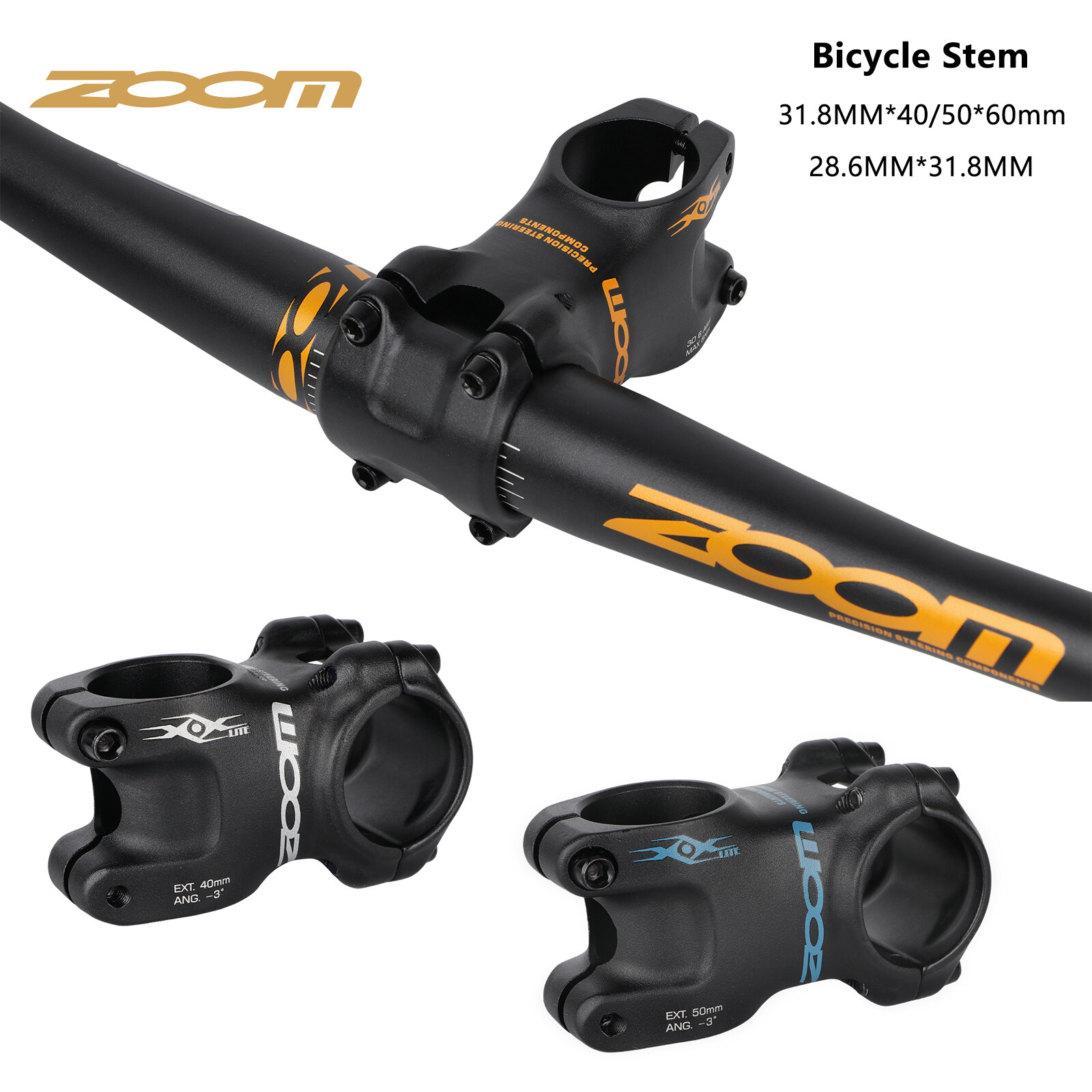 Zoom XOX MTB thân ngắn 31.8mm * 40mm 50mm 60mm nhôm siêu nhẹ hợp kim thân cây đường núi thân xe đạp risers