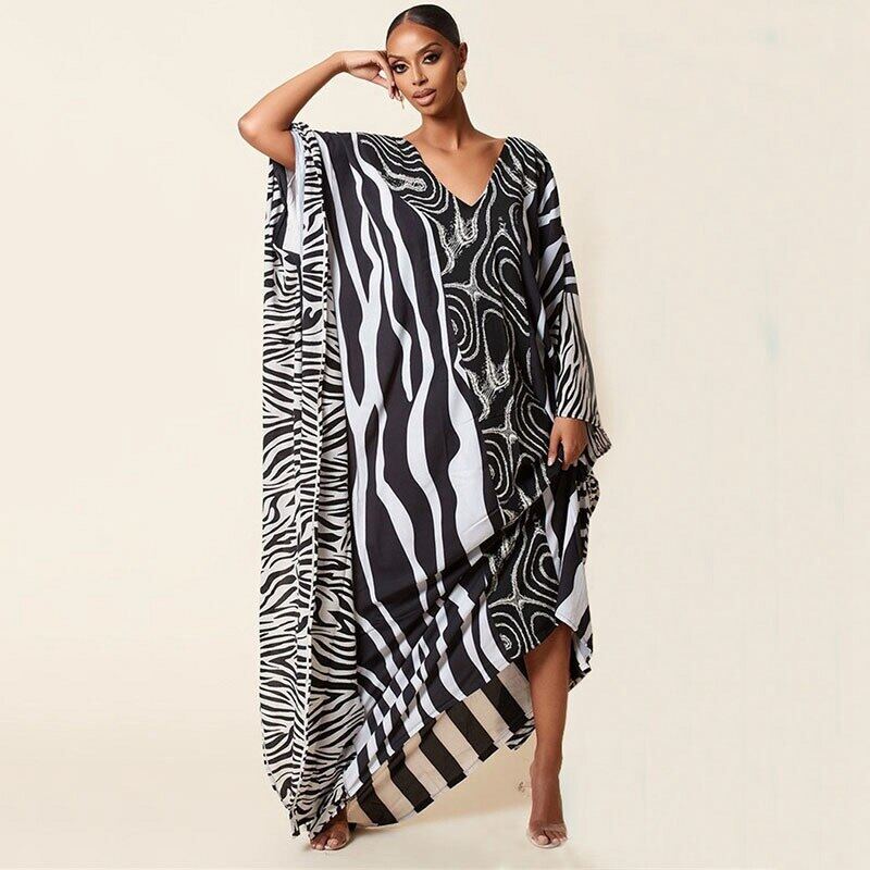 Egypt Maxi Dress For Women Kaftan Zebra Animal Print Long Abaya Vintage  Ethnic Morocco Caftan Robe Dubai Luxury Beach Cover Up Tunic | Lazada PH