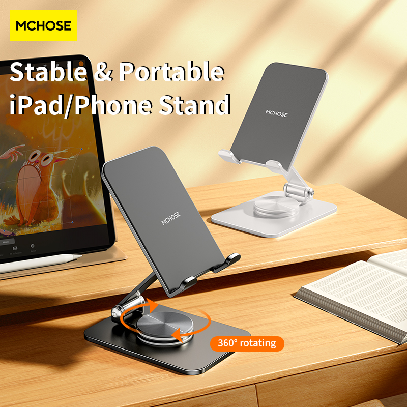 MC F01 điện thoại di động đứng 360 ° xoay di động ổn định đứng Carbon thép đứng cho iPad, điện thoại di động, máy tính bảng điều chỉnh điện thoại di động đứng