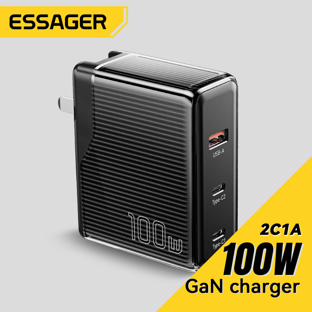 Essager 100W gan loại USB C Sạc máy tính xách tay 65W PD sạc nhanh cho MacBook Tablet nhanh chóng sạ