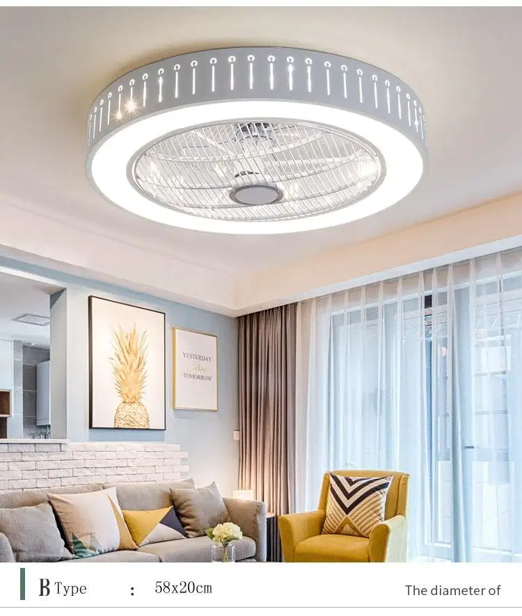 Modern Ceiling Fan Lights Dining Room Bedroom Living Remote Control Fan Lamps Invisible Ceiling Lights Fan Lighting Small Office Lazada Singapore