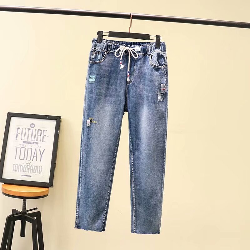 plus size stretch jeans with elastic waist