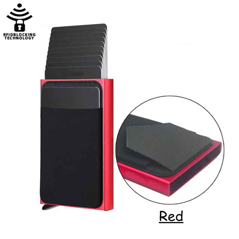 QuXis News Anti-theft RFID Blocking Pop-Up ID Credit Card Holder Business Wallet With Elastic Back S