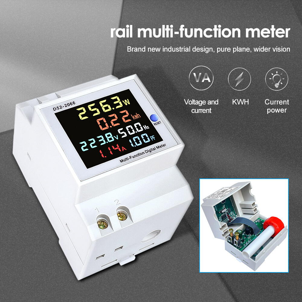 D52-2066 DIN-Rail Single-phase Digitial Voltage Current Power Frequency Meter