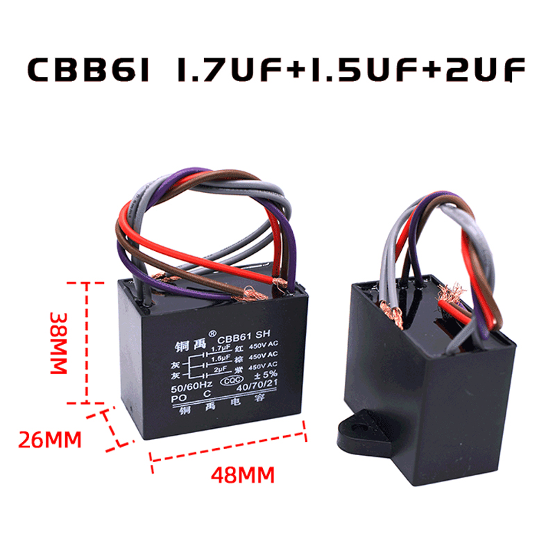 thumbnail image 2 of Clipsal Ceiling Fan Capacitor – 3-Wire, 1.8µF + 2.7µF, Genuine Australian Made 2 of 6