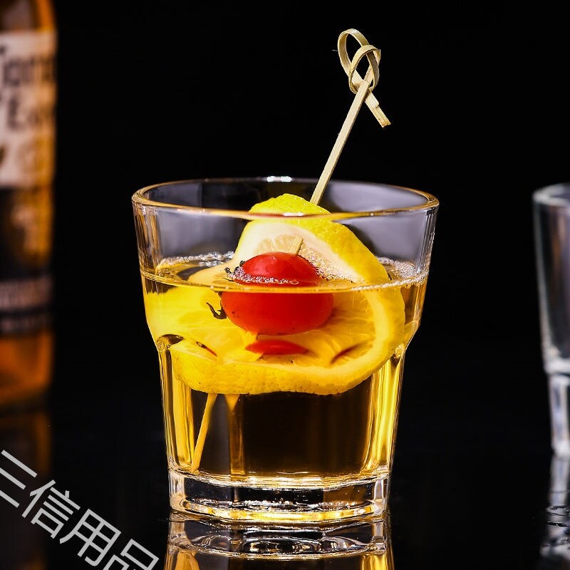 Gambar high quality Toughened glass beer upset the octagonal glass tea cup to drink beer glass cup home outfit
