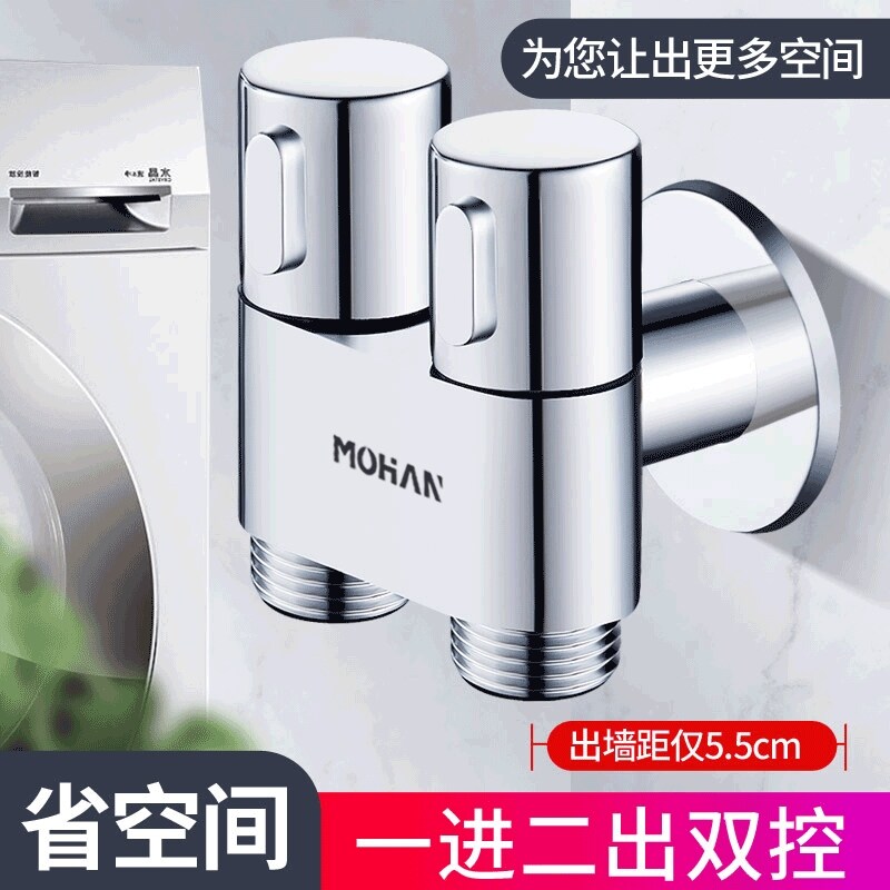 Gambar One in two on double Angle valve and brass tee a points two double double with mini washing machine multi function faucet