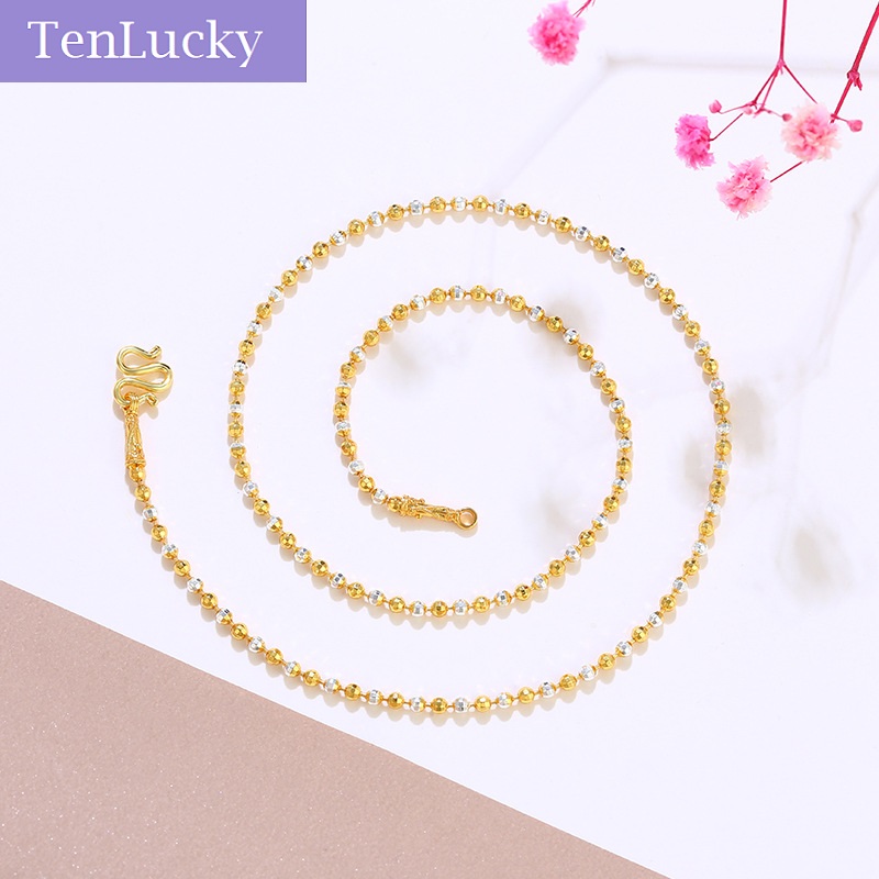 TenLucky Eco-friendly Healthy Gold Silver Plated Chain Necklace for Man Women with Jewellery Box Gifts ราคา 99 บาท*ส่งฟรี