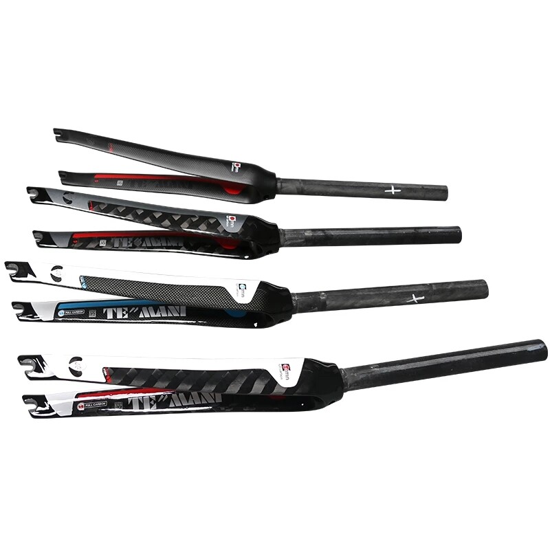 TEMANI 700C Phuộc Xe Đạp Đua Bằng Sợi Carbon Hoàn Toàn Bóng Mờ 3K Phuộc Trước Bằng Carbon Phuộc Cứng Bánh Răng Cố Định