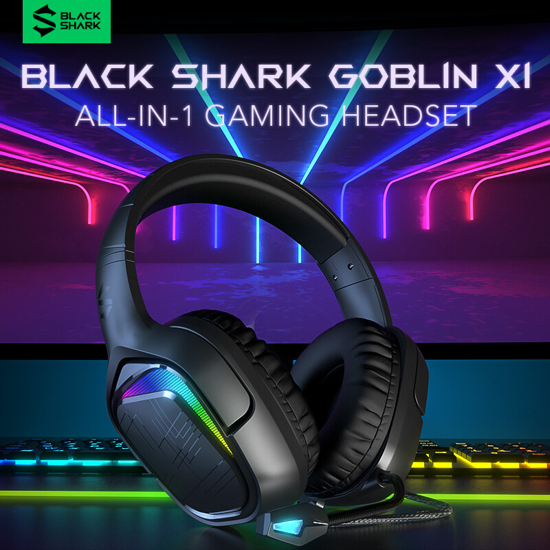 Tai nghe chơi game black shark goblin x1 cho pc, ps4, ps5, xbox, switch, tai nghe chơi game tất cả trong 1 với mic uốn cong siêu rõ, trình điều khiển động 50mm, đệm tai cách ly tiếng ồn, điều khiển nội tuyến