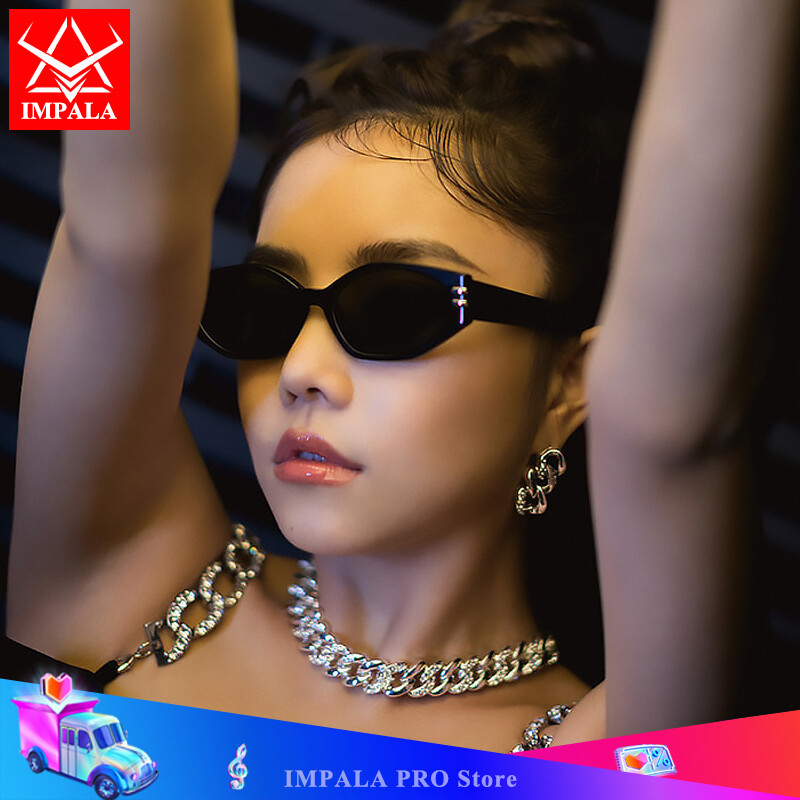 IMPALA QT106W Kính Râm Retro Phong Cách Hàn Quốc Cho Nam Và Nữ Kính Râm Thời Trang BLACKPINK Jennie Kính Râm Cùng Phong Cách Kính Râm Màu Đen Kính Mắt Chống Tia UV Tròng Kính UV400