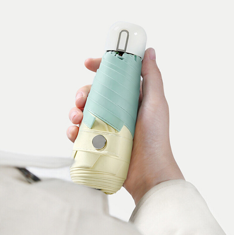 Ô che nắng gấp nhỏ dễ thương cho nữ dù che nắng ô uv mini gấp 5 ô bỏ túi thời trang phủ màu đen
