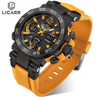 LICARR Top Brand Sports Original Quartz Mens Watches Casual Waterproof Military Dual Display Digital Watch Men 9533