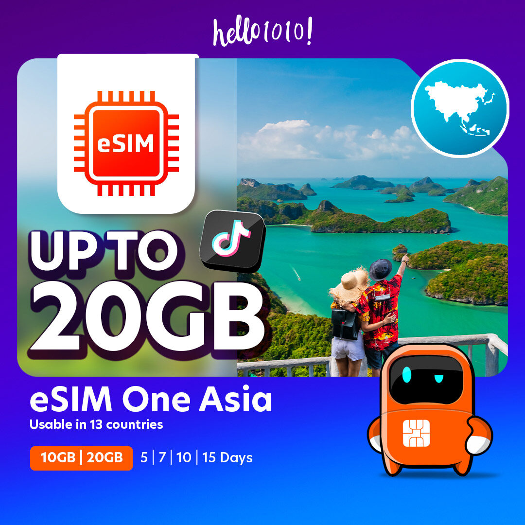 eSIM One Asia (10GB/ 20GB) Harga 79 Ringgit*Penghantaran Percuma