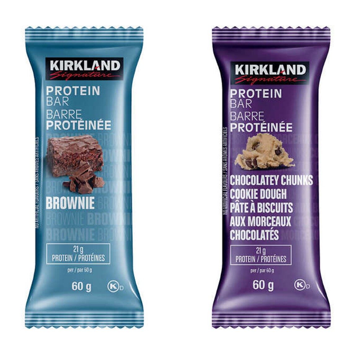 Bundle of 4 KIRKLAND Chocolate Chunks Brownie Protein Bars