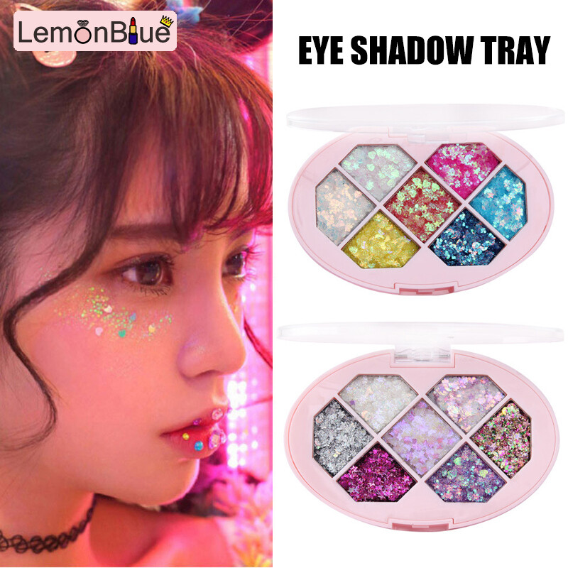 Gambar LemonBlue 7 Colors Eye Shadow Palette Bright Makeup Mashed Matte Glitter Shiny Cosmetics for Girls and Women