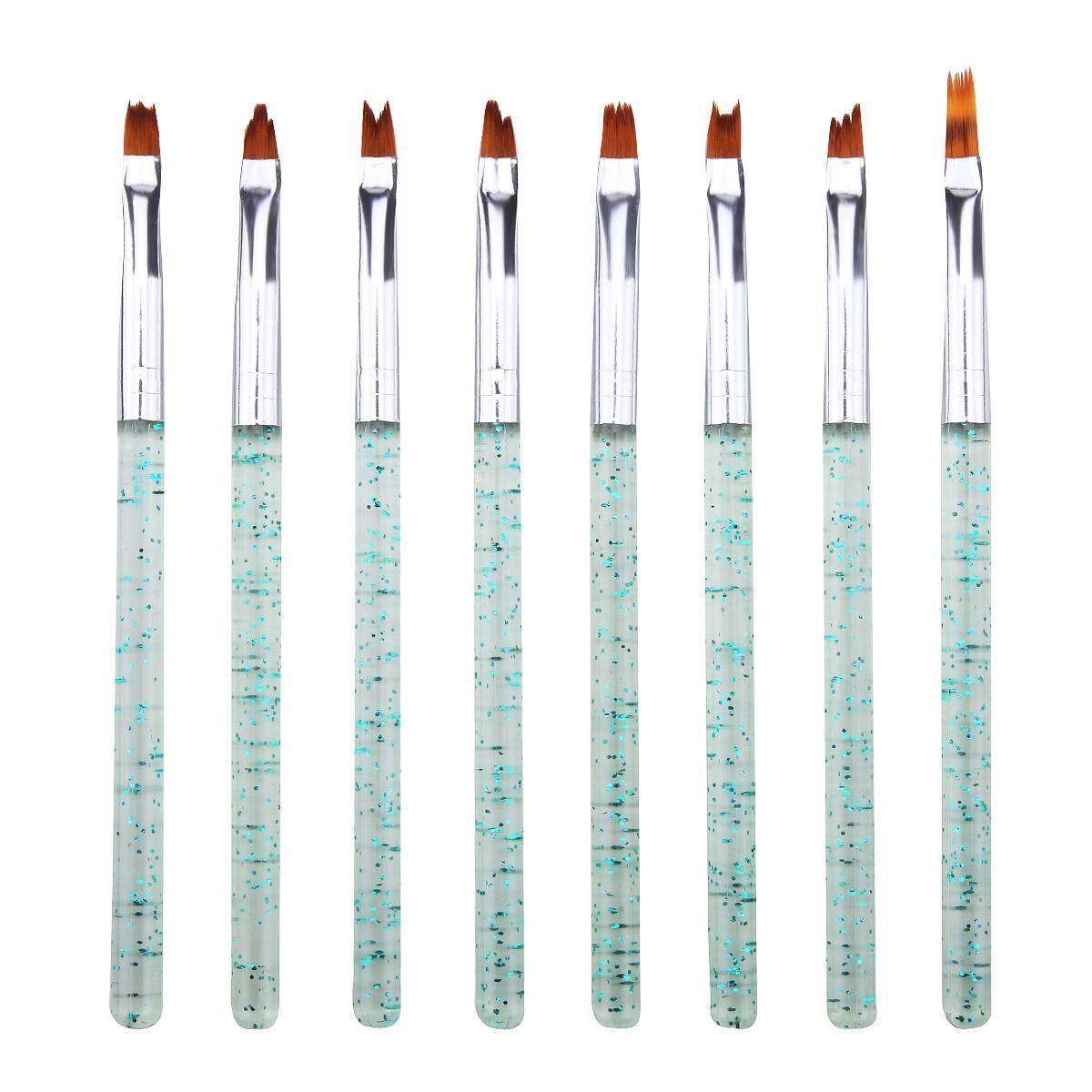 8 Cái/bộ Nail Art Trăng Nụ Cười Shape Acrylic Pháp Brush Set Gel Polish 3D Gradient Dần Dần Phai Màu DIY Sơn Vẽ Liner Bút