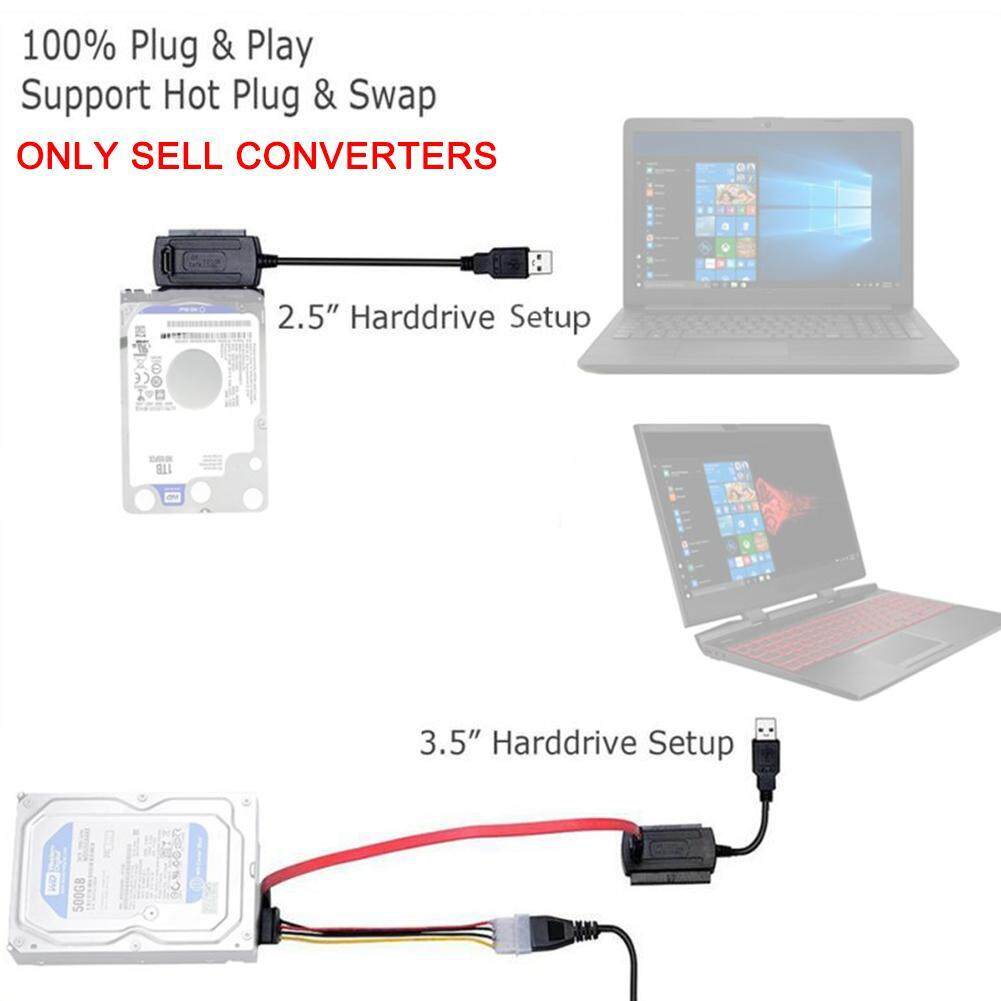 Bộ Chuyển Đổi Ổ Cứng USB 2.0 Sang IDE SATA S-ATA 2.5 4 HD Nguồn AC 3.5 Bên Với Bộ Nguồn Cáp Đổi Ngoài Chân HDD, T1W9