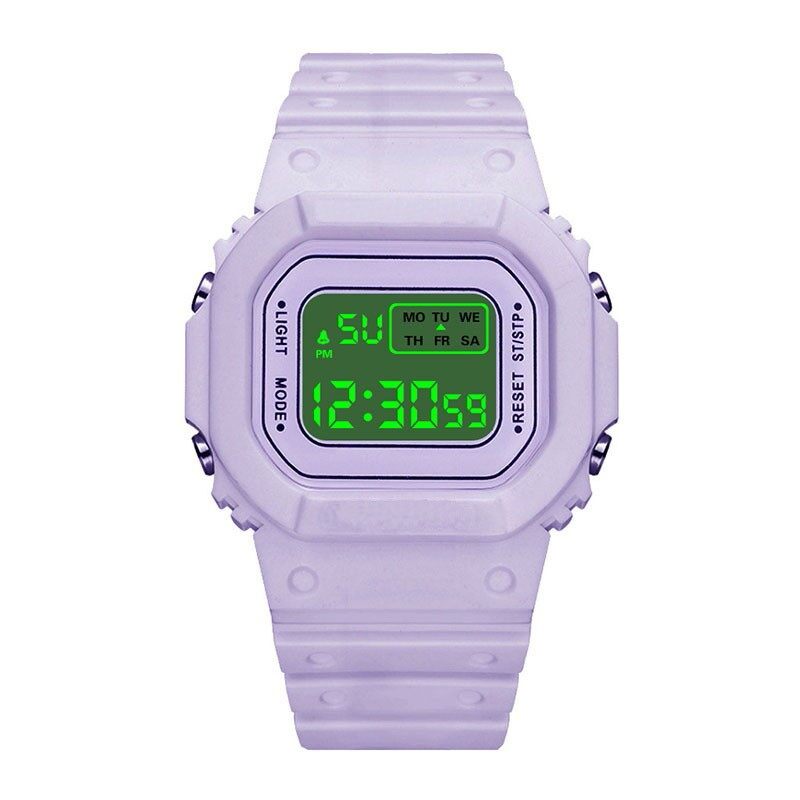 มุมมองเพิ่มเติมของสินค้า HONHX นาฬิกาข้อมือ นาฬิกาส่องสว่างปฏิทินนาฬิกาปลุกกันน้ำLEDอิเล็กทรอนิกส์นาฬิกาผู้หญิงผู้ชายคู่นาฬิกาข้อมือ