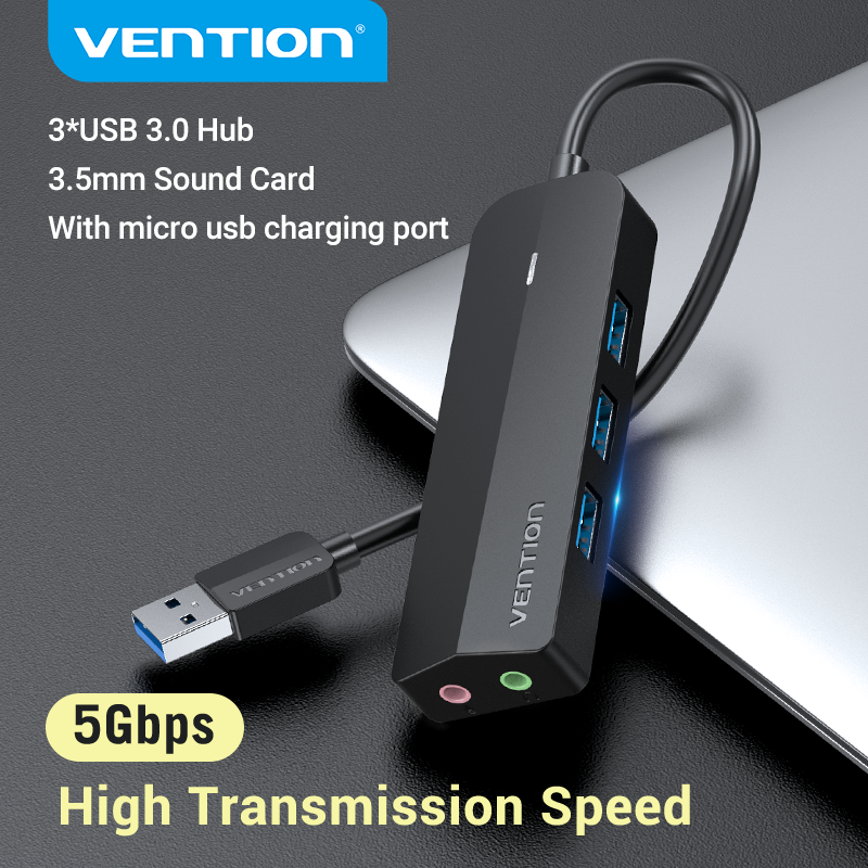 Vention hub usb hub 3 5mm microphone dây kéo dài đầu cái đa bộ chia cổng usb 3 cổng hub usb 3 0 hub usb cho máy tính pc usb nhiều cổng hub tai nghe hub usb card âm thanh và 3 cổng bộ chia usb