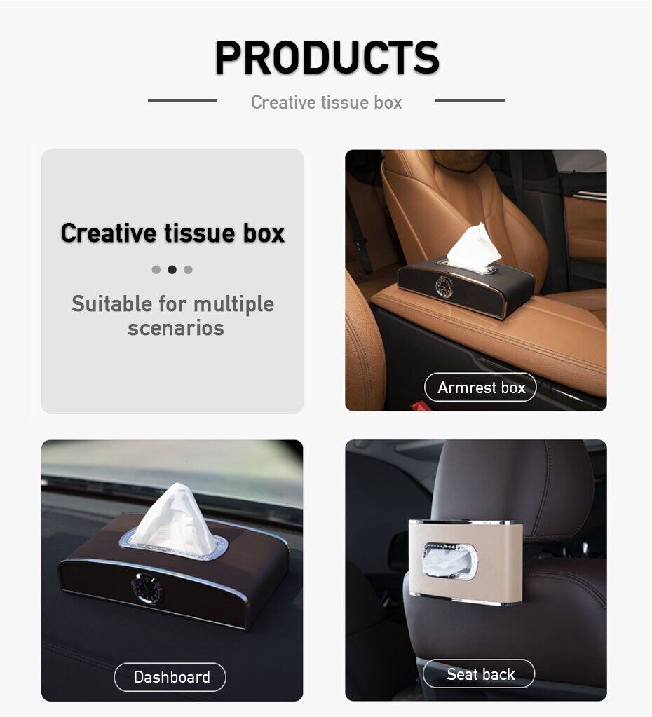 Promo Rmj Home Luxury Car Tissue Holder Microfiber Leather Napkin