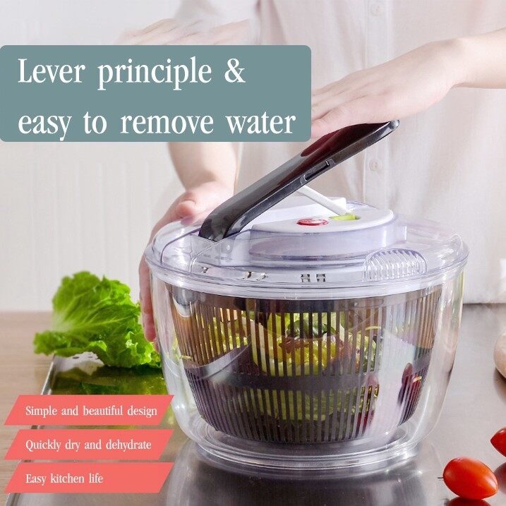 Gambar Lonice Household Salad Sink Press Type Vegetable Dehydrator Kitchen Salad Fruit Washing Water Spinner Dehydrator