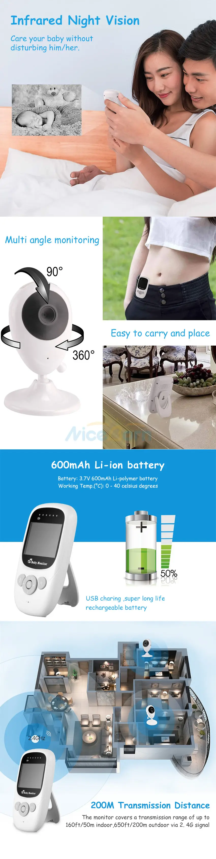 angel care baby monitor battery