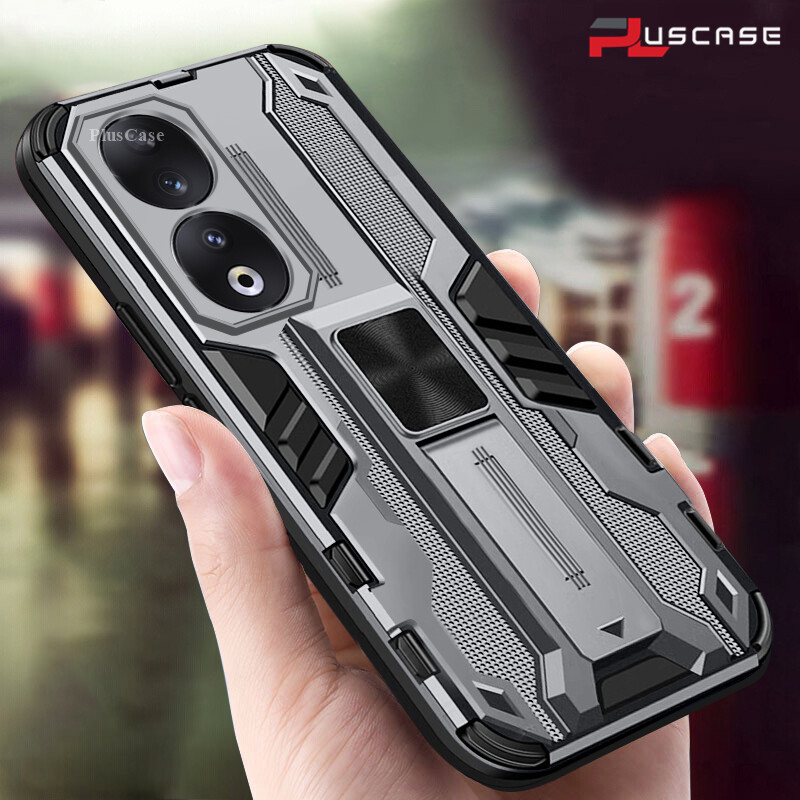 PlusCase cho Honor 90 5G 70 5G Ốp lưng chống sốc Kickstand Armor Bảo vệ ống kính máy ảnh Nắp lưng cứng