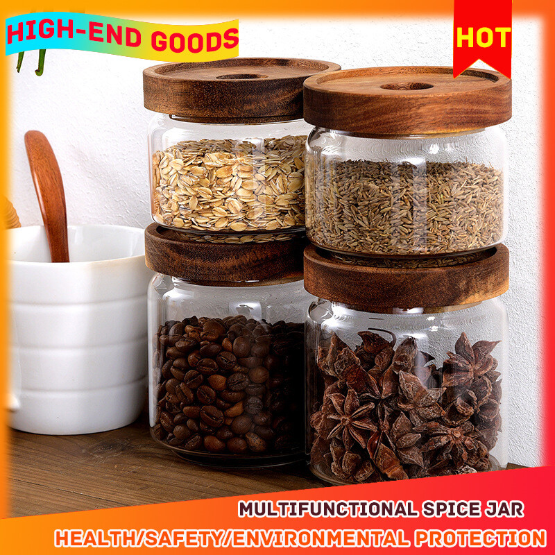 Gambar [100% Quality Assurance] Glass Jar Sealed Jar Storage Jar Tea Jar Miscellaneous Grain Jar Seasoning Jar Food Jar Kitchen Storage Glass