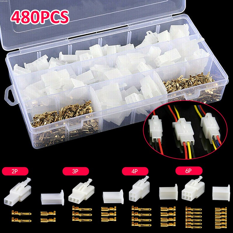 480pcs 2.8mm xe máy xe thiết bị đầu cuối điện tử 2 3 4 6 kẹp dây điện kết nối cắm cáp đầu cuối xe kết nối khối ổ cắm