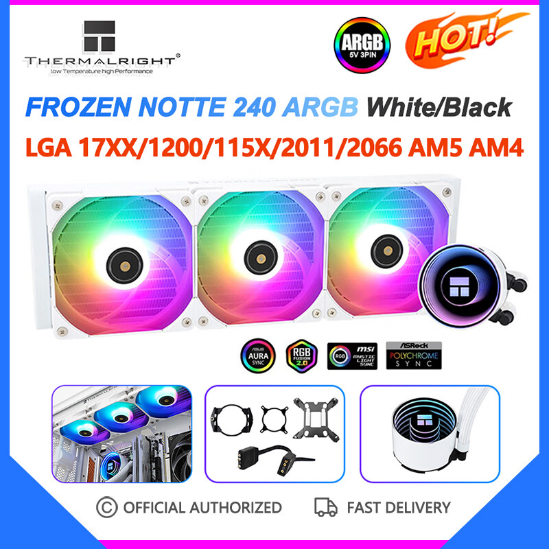 Bộ tản nhiệt nước cpu thermalright frozen notte 360 argb quạt tản nhiệt chất lỏng làm mát máy tính lga1700 115x 1200 2011 2066 am4 am5