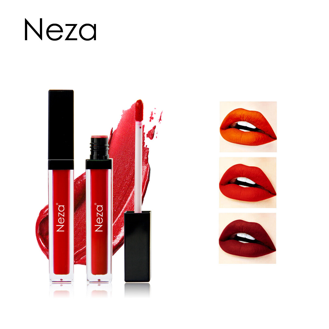 Gambar Neza Waterproof Matte Velvet Lipstick Non Stick Cup 24 Hour Long Lasting Lip Glaze No Fade 43 Colors  Anti smudge Moisturizing Silky Ice Cream Lip Tint Blue Yellow Green Red Orange Party Lip Makeup