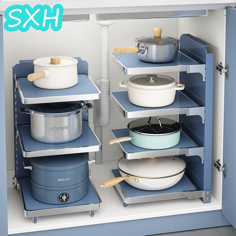 Sxh giá để nồi nhiều tầng tủ trong tủ trong nhà bếp kệ để nồi nhiều tầng bồn rửa đa năng giá sắp xếp nhà bếp